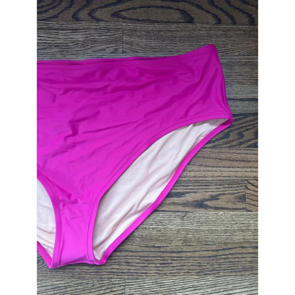 J.Crew‎ Re-imagined High-Waisted Bikini Bottom Pink BM642 Womens 3X NEW